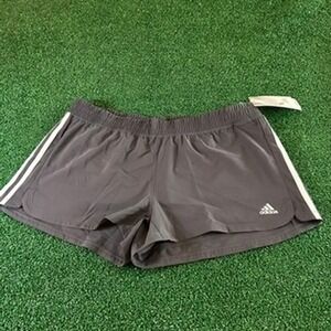 Adidas Pacer Running Shorts 3-Stripes Athletic Gym Gray Womens‎ Extra Large 42"